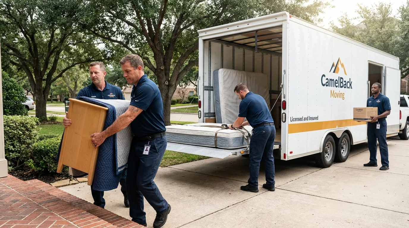 Crew loading residential truck for cross-state move from Trenton, NJ