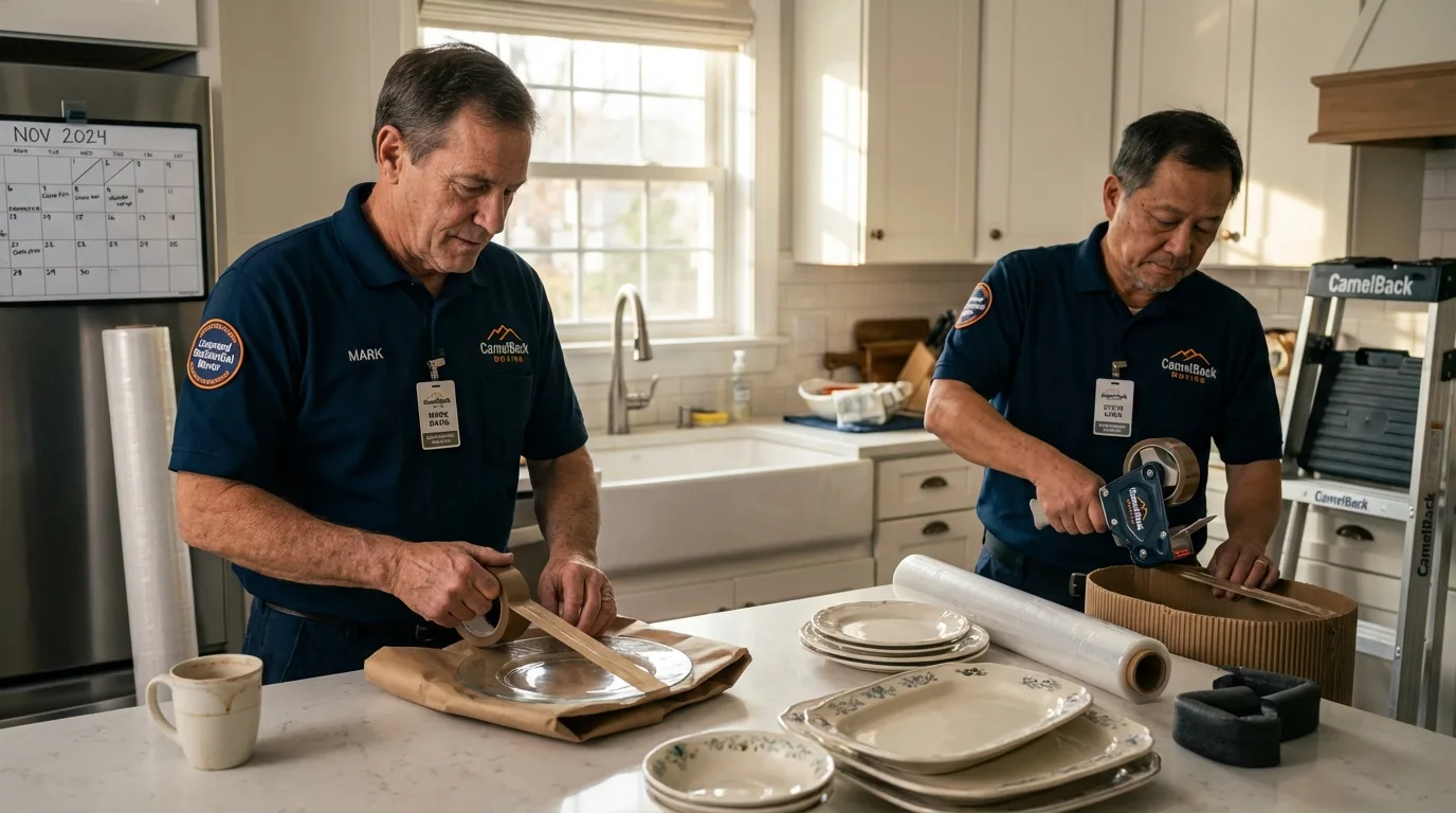 Professional crew packing kitchen dishware in Trenton, NJ